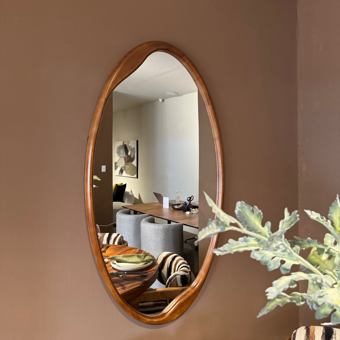 Espejo Madera Ovalado