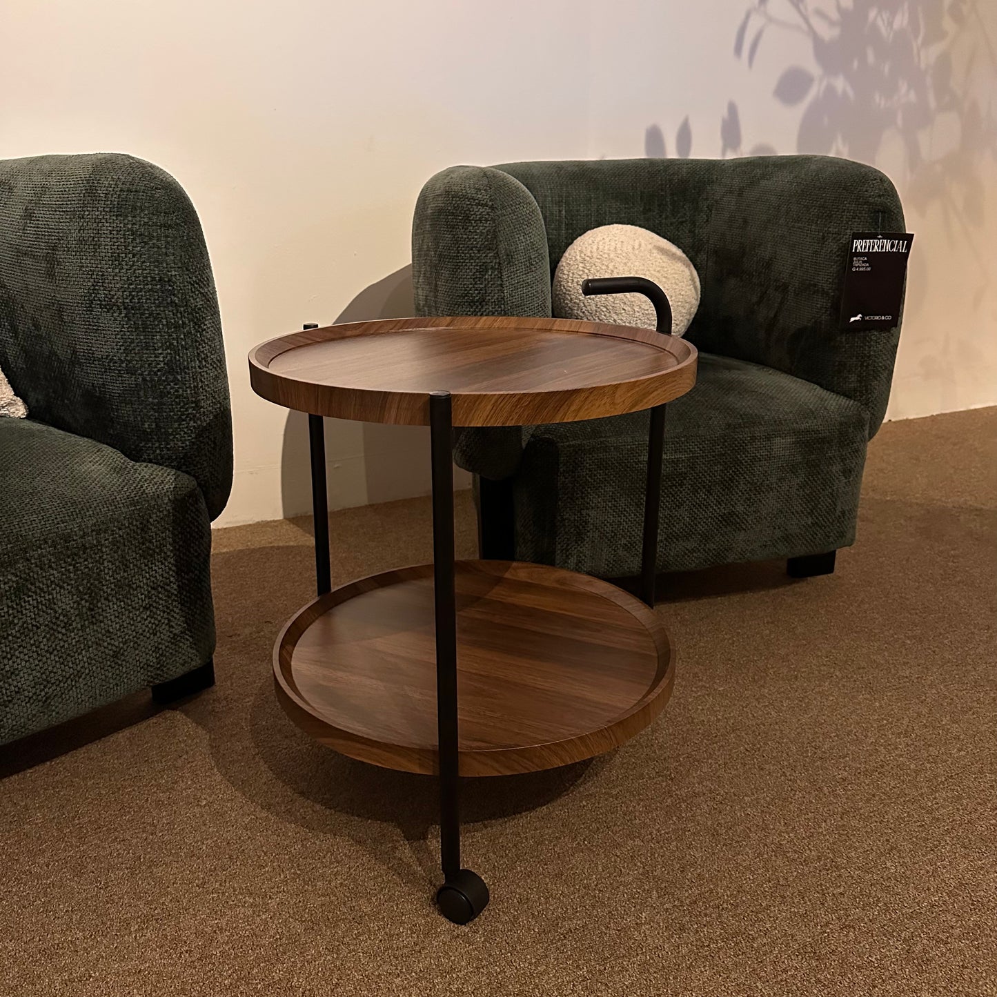 CARRO DE BAR CIRCULAR MALASYA METAL/MADERA